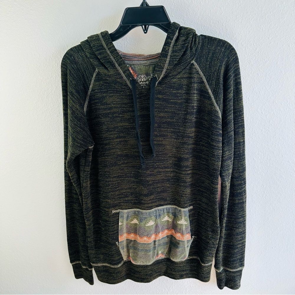 Panhandle Olive Marled Southwest Hoodie Women‎ Size M